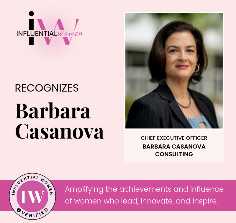 Influential Women recognition badge for Barbara Casanova